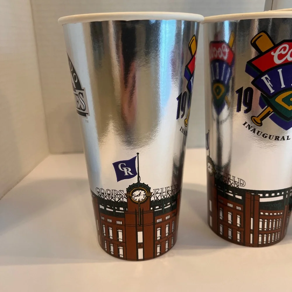 Inaugural 1995 Coors Field Paper Cups Printed 30 Years ago Golden, Colorado 5qty